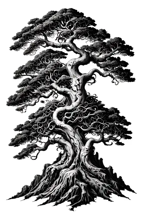 Medusa And Large Trees On Mountain