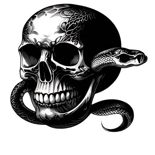 Skull With Snakes