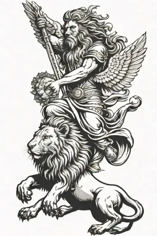 Biblical Angel And Lion
