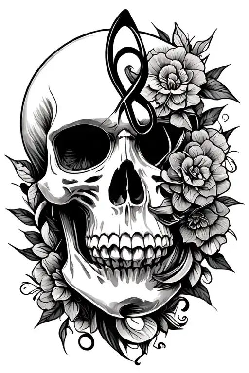 F Clef And Skull Face