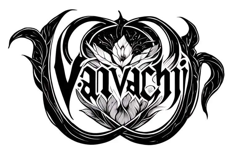 Hidden Tatoo Desing The Name Of Vavachi Image Formet
