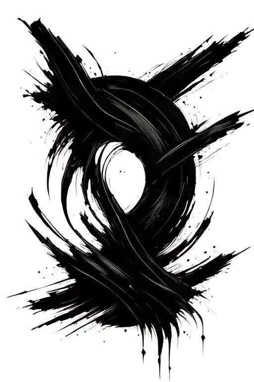 Sharp Brush Stroke Tattoo Design