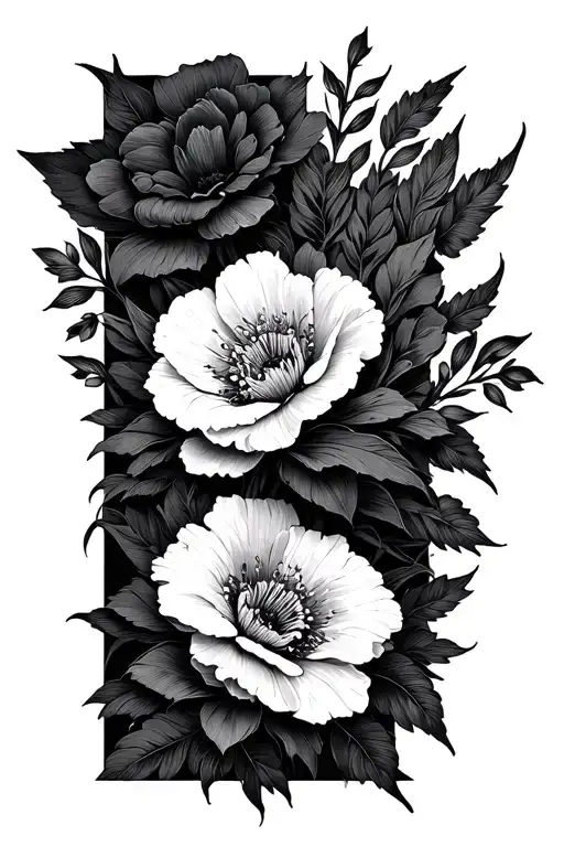 Floral Patterns And Geometric Design Incorporating