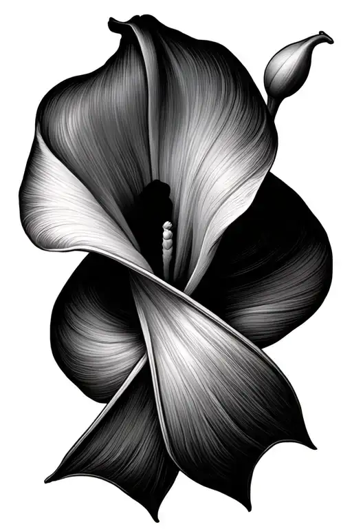 Calla Lily Cancer Ribbon Intertwined