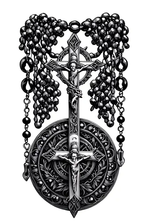 Gothic Rosary Beads Necklace