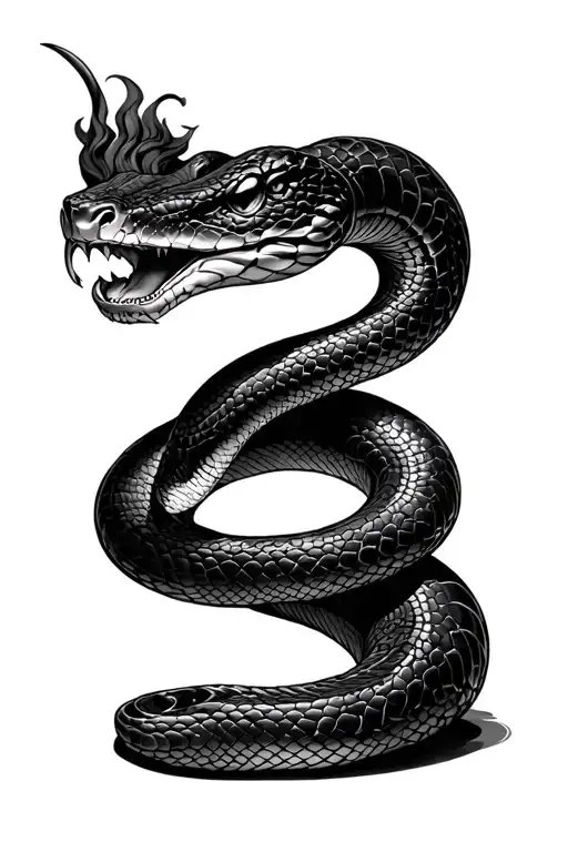 Metallic Snake Eating Its Own Tail