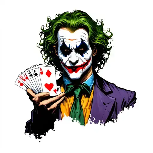 Joker With Cards In His Hand