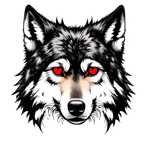 Black Wolf Red Eyes Red Fullmoon
