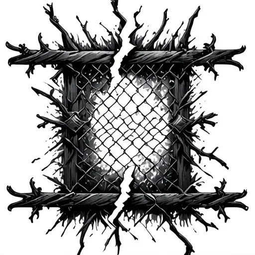 Metal Fence Thats Broken In The Middle