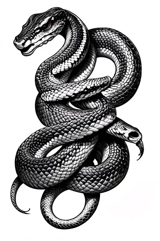 Snake Wrapped Black-white