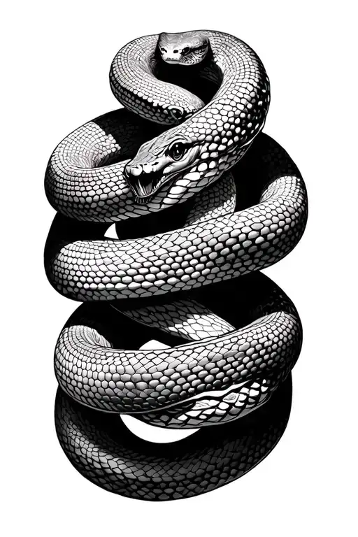 Snakes Wrapped Arouynd Each Other And Shadows