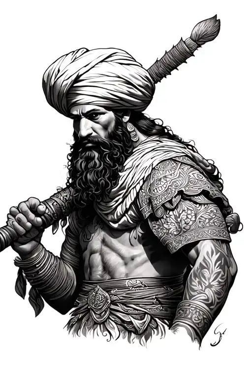 Sikh Warrior Wielding