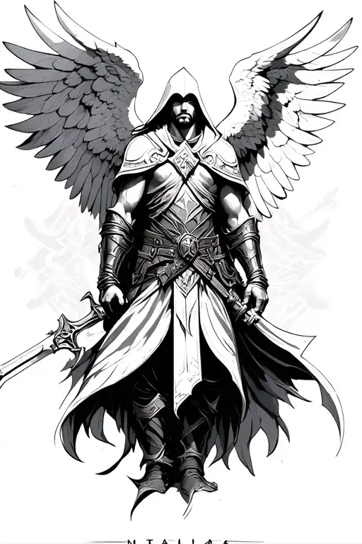 Archangel As A Warrior Mixed With Assassins Creed