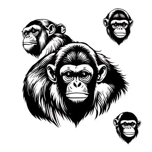 3 Wise Monkeys Japanese Macaques Monkey Tattoo idea