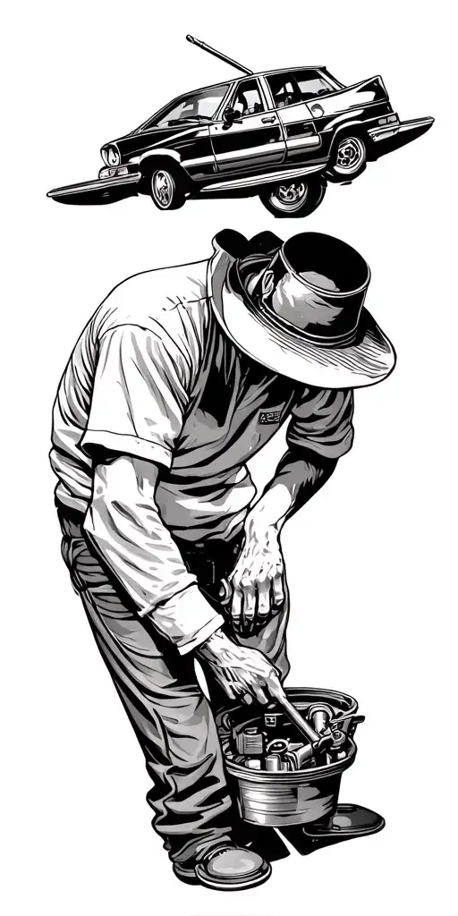 Mexico October Mechanic Working On A Car