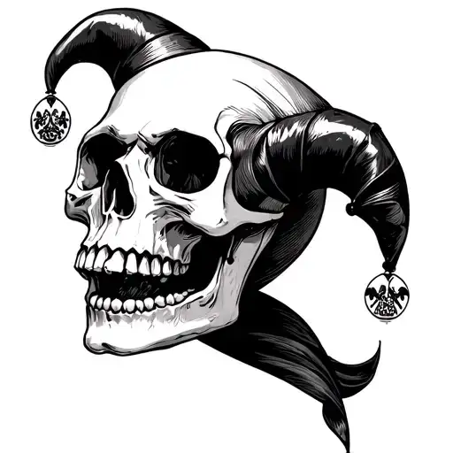 Jester Skull With Cards