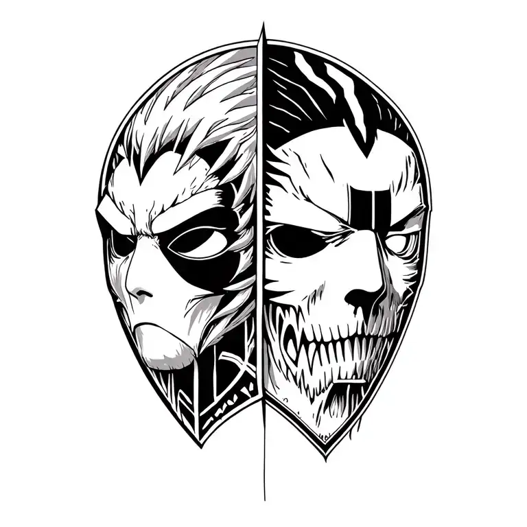 Attack On Titan Emblem Patch Theatre Masks Tattoo Design Inspired