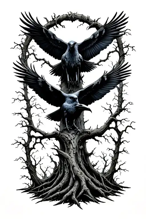 Lovecraft Forest With Ravens