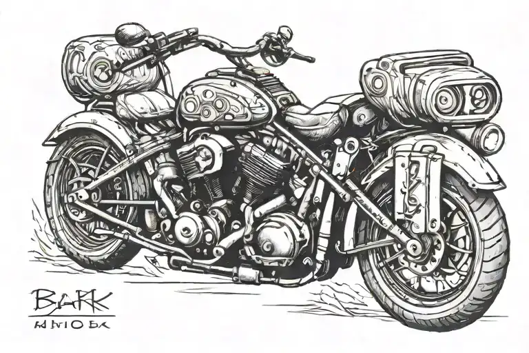 Motorbike And Roman Numerals