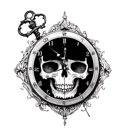 Scull Clock Sceloton Key