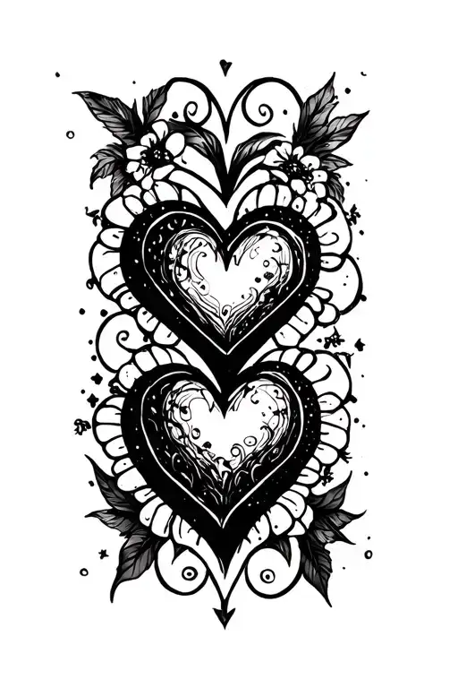 Black Lettering Heart Surrounded