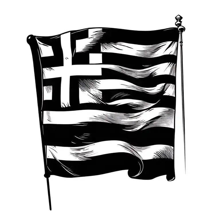 Greek Flag Waving