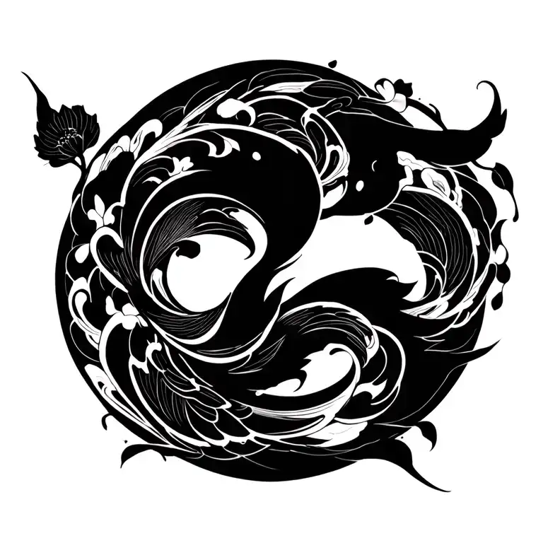 Japanese Blackwork Swirls