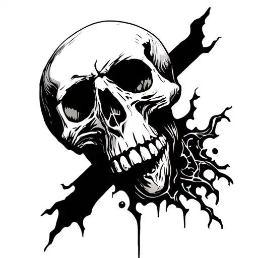 Necromancer Skull Stencil Art
