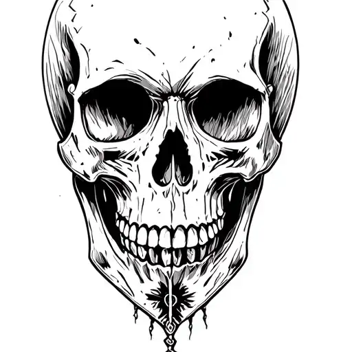 Necromancer Skull Stencil Art