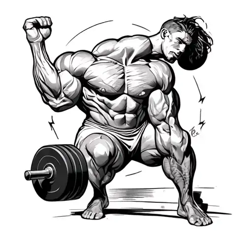Bodybuilder Lifting Barbell Morphing