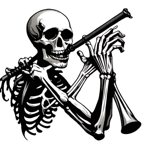 Sceleton Playing Flute