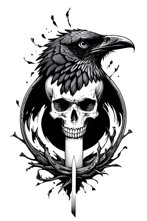 Skull Raven Anarchy Candle