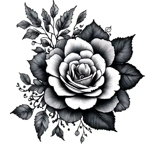 Black And Gray Wash Tattoo Design Leather And Lace