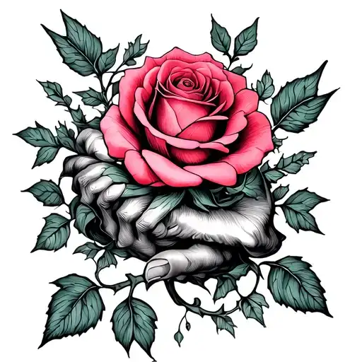 Rose With Vines Wrapping Around Bicep