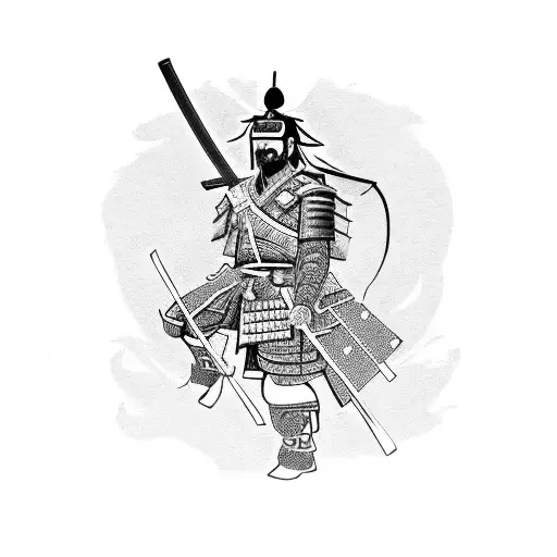 Samurai With Danish Flag