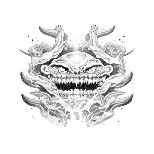 A Demonic Entity Crawling Out Of A Black Hole