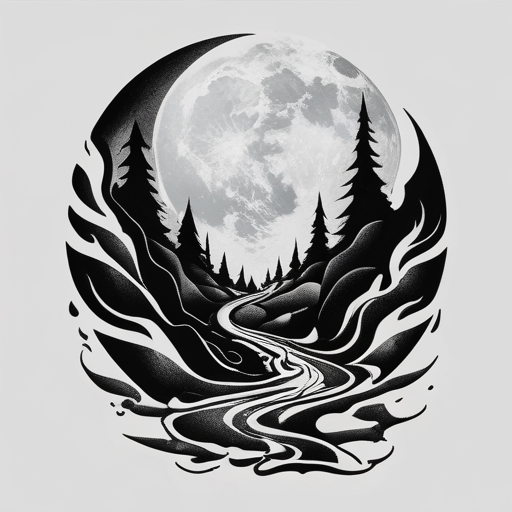 Moonlit Path of Fire