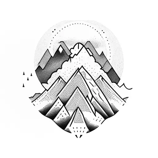 A Majestic Mountain Range With A Hidden Hiking Trail Leading Through It