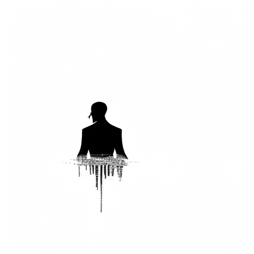 A Silhouette Of A Man On A Black Background Tux Linux Pinguim