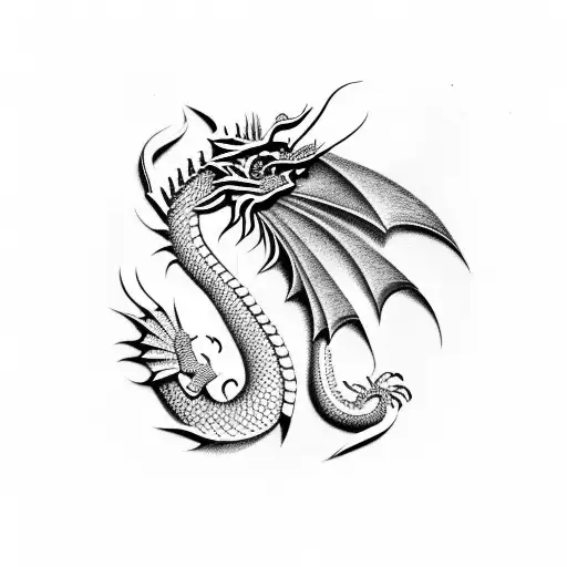 Egyptian Dragon With Roman Architectural Elements