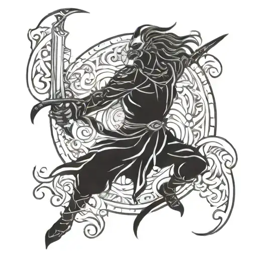 A Mythical Creature From Mythology Wielding A Sword