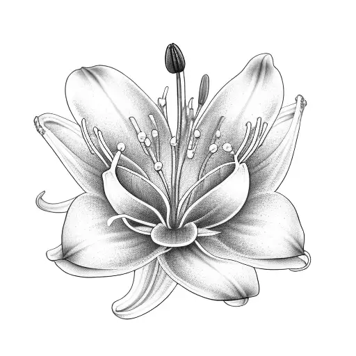 Lily Flower With The Name Shasta Drawn In The Pedals