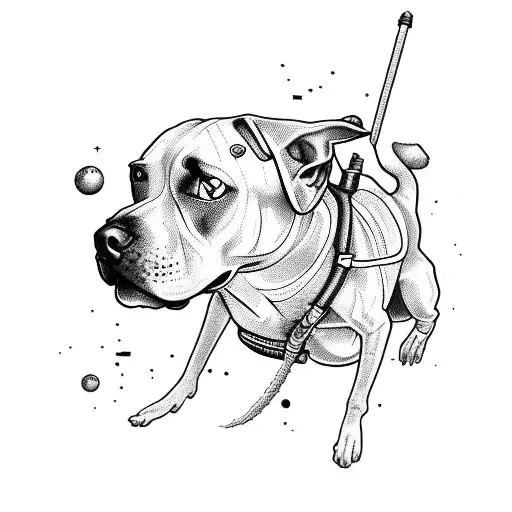 A Dirt Bike Jumping Over A Pit Bull