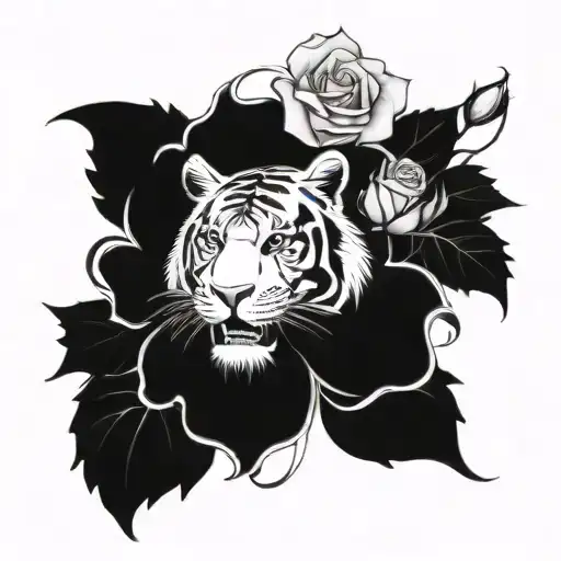 Combine A Tiger And A Rose In A Unique Design
