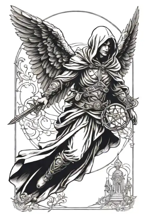 Guardian Angel Wearing A Hood