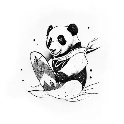 Snowboarding Panda