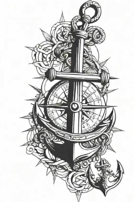 Compass And Anchor With Band