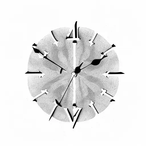 Clock Tattoo With The Text Demon Time