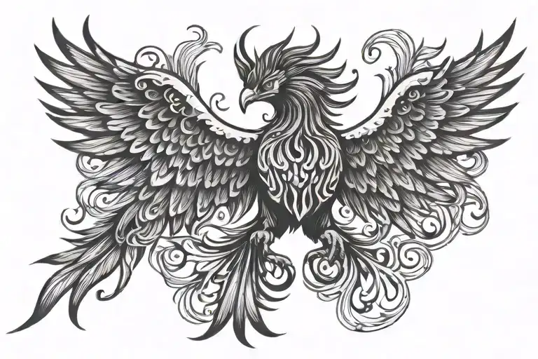 Phoenix With Wings Spread Wide