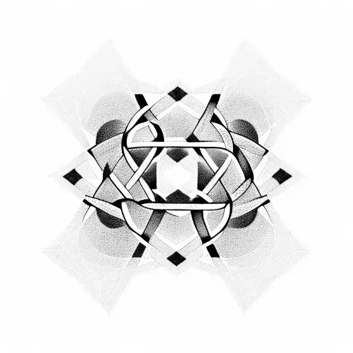 A Geometric Representation Of A Mathematical Equation Intertwined With Religious Symbols